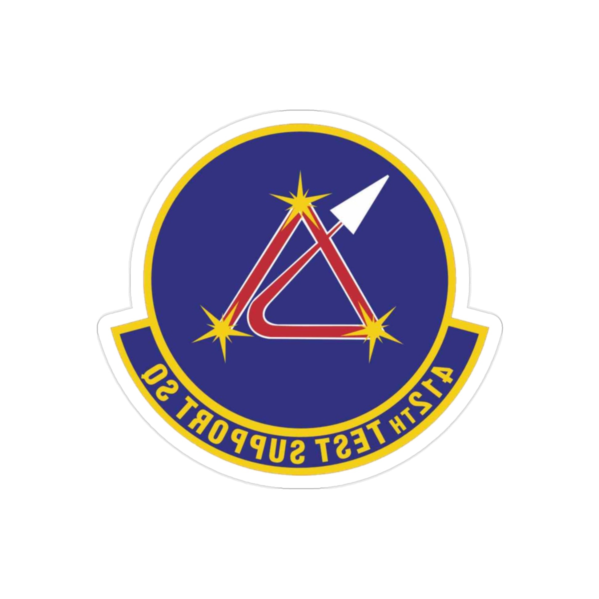 412th Test Support Squadron (U.S. Air Force) REVERSE PRINT Transparent STICKER-2" × 2"-The Sticker Space