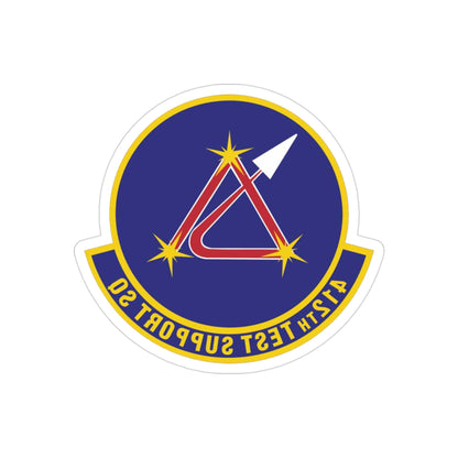 412th Test Support Squadron (U.S. Air Force) REVERSE PRINT Transparent STICKER-3" × 3"-The Sticker Space