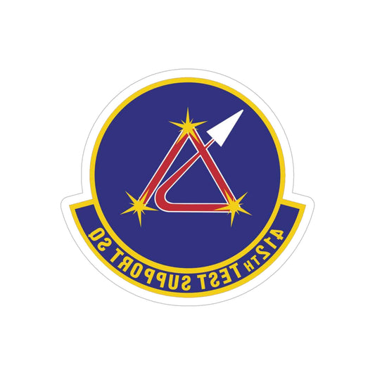 412th Test Support Squadron (U.S. Air Force) REVERSE PRINT Transparent STICKER-6" × 6"-The Sticker Space