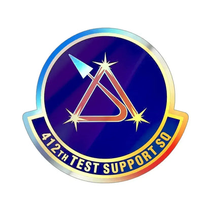 412th Test Support Squadron (U.S. Air Force) Holographic STICKER Die-Cut Vinyl Decal 4 Inch Holographic - The Sticker Space
