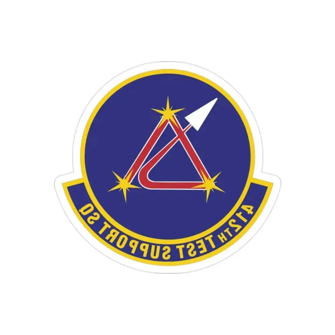 412th Test Support Squadron (U.S. Air Force) REVERSE PRINT Transparent Die-Cut STICKER 2 Inch Die-Cut Transparent - The Sticker Space