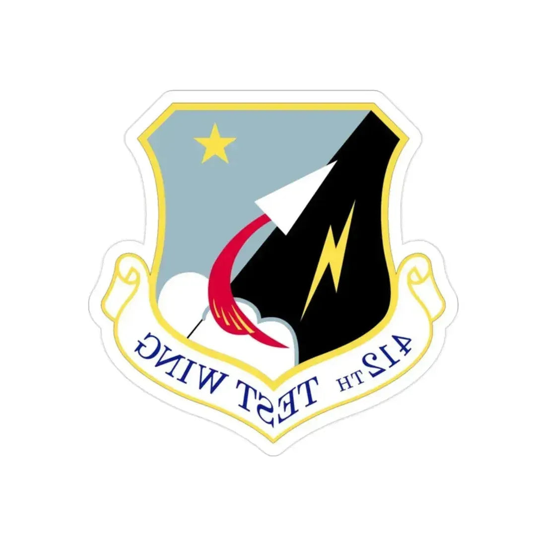 412th Test Wing (U.S. Air Force) REVERSE PRINT Transparent Die-Cut STICKER 2 Inch Die-Cut Transparent - The Sticker Space