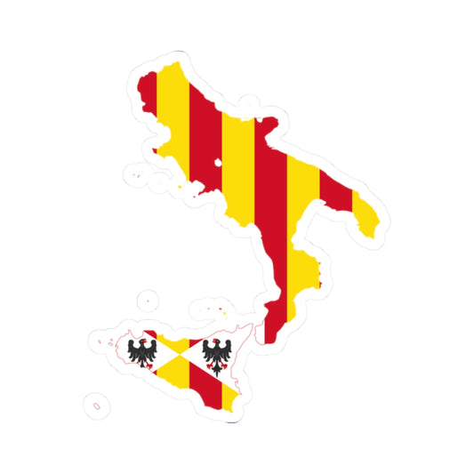 Flag map of the Kingdom of Sicily (Italy) STICKER Vinyl Kiss-Cut Decal
