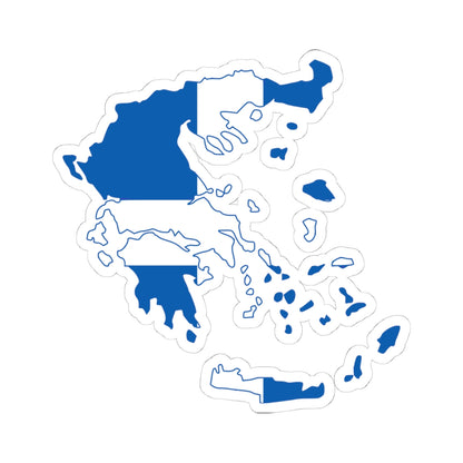 Flag-map of Greece 1822-1978 (Greece) STICKER Vinyl Kiss-Cut Decal