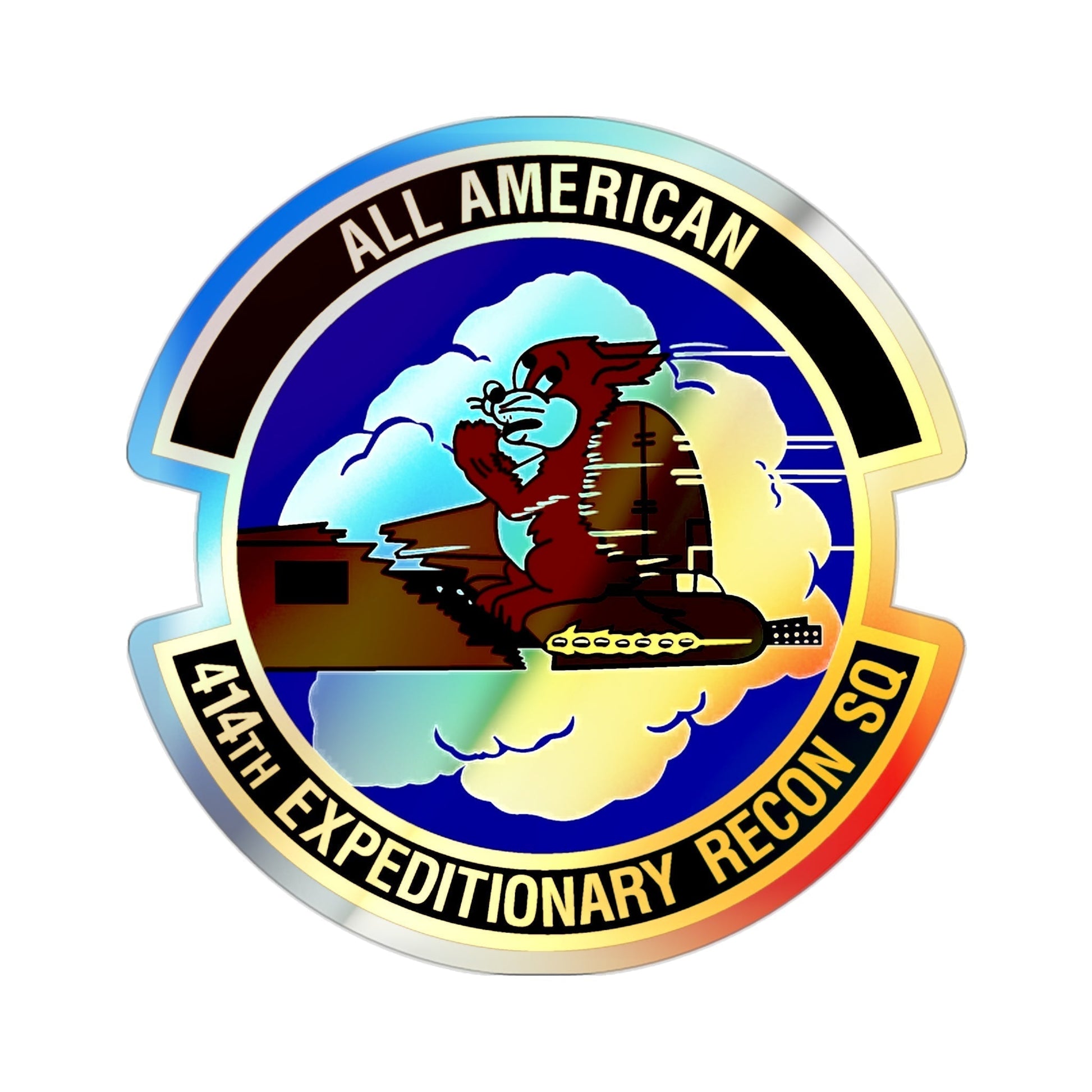 414th Expeditionary Reconnaissance Squadron (U.S. Air Force) Holographic STICKER Die-Cut Vinyl Decal-2 Inch-The Sticker Space