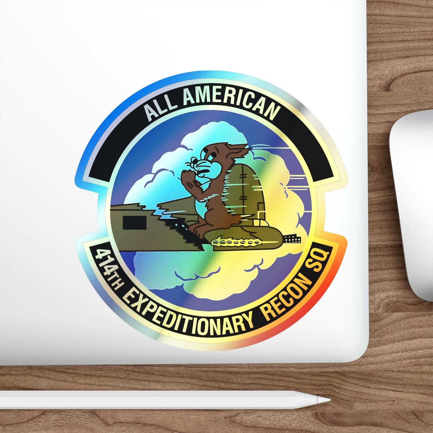 414th Expeditionary Reconnaissance Squadron (U.S. Air Force) Holographic STICKER Die-Cut Vinyl Decal-The Sticker Space