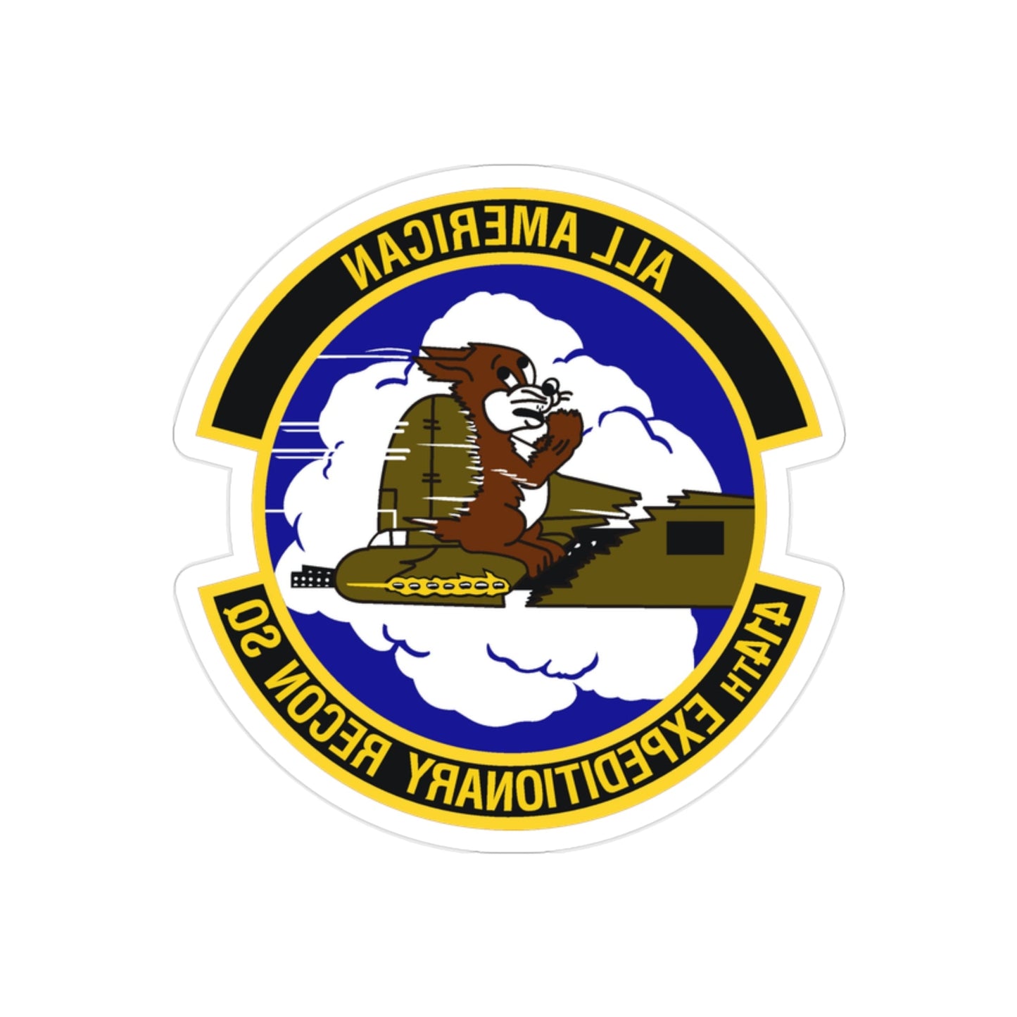 414th Expeditionary Reconnaissance Squadron (U.S. Air Force) REVERSE PRINT Transparent STICKER-2" × 2"-The Sticker Space