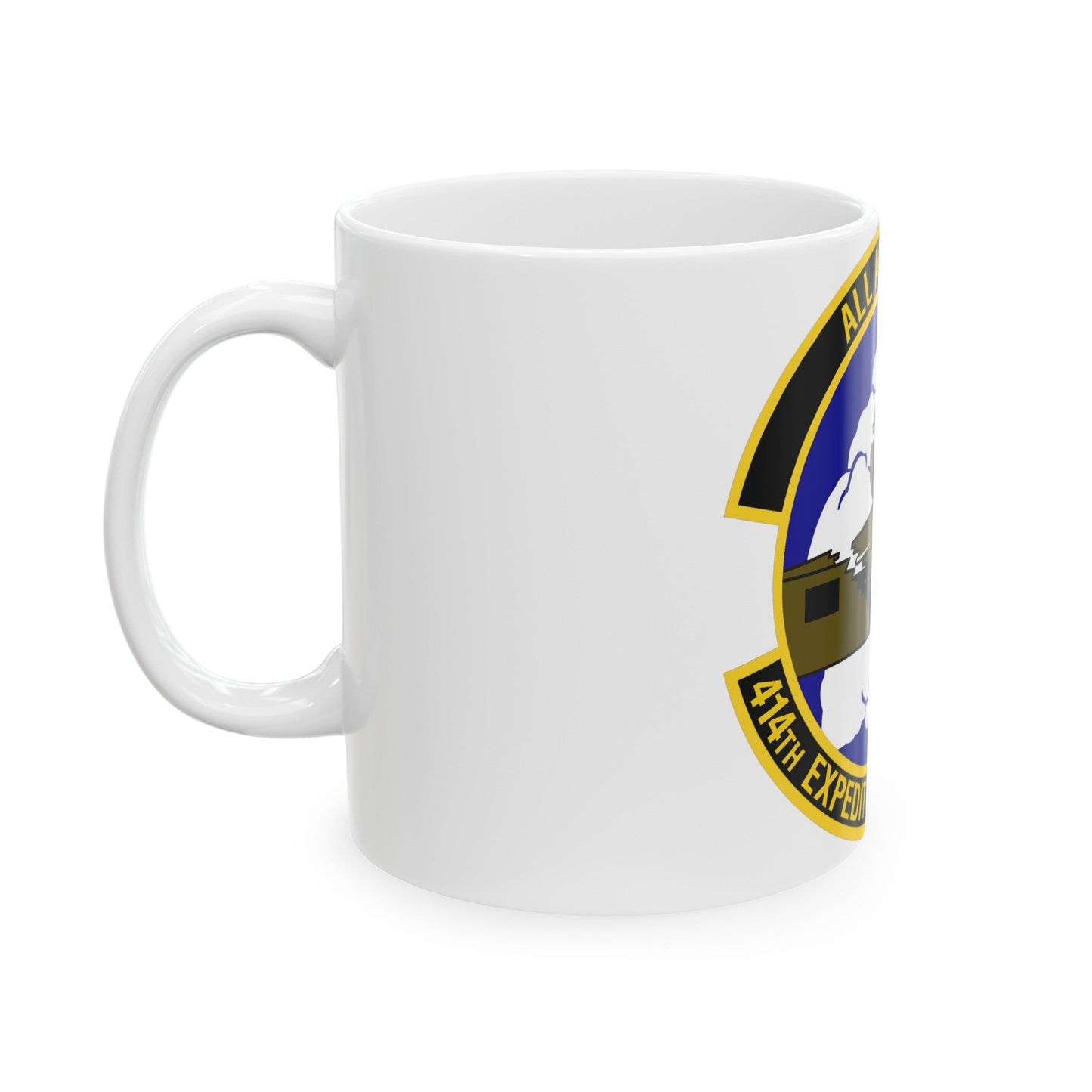 414th Expeditionary Reconnaissance Squadron (U.S. Air Force) White Coffee Mug-The Sticker Space