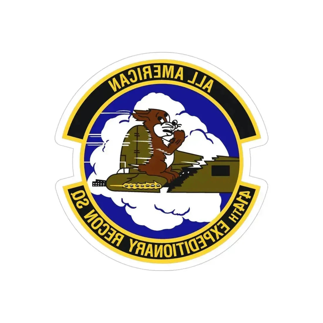 414th Expeditionary Reconnaissance Squadron (U.S. Air Force) REVERSE PRINT Transparent Die-Cut STICKER 4 Inch Die-Cut Transparent - The Sticker Space