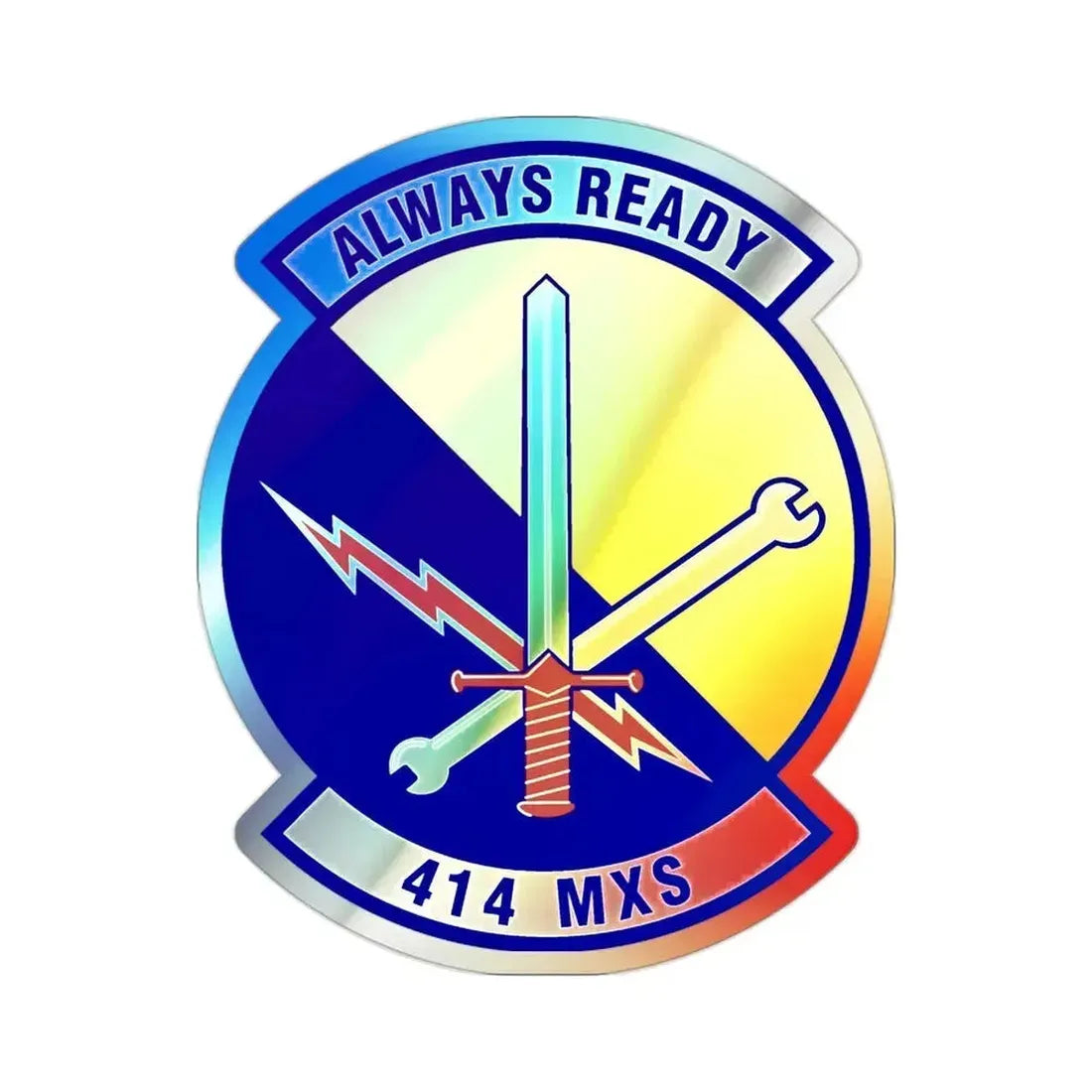414th Maintenance Squadron (U.S. Air Force) Holographic STICKER Die-Cut Vinyl Decal 2 Inch Holographic - The Sticker Space