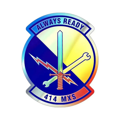 414th Maintenance Squadron (U.S. Air Force) Holographic STICKER Die-Cut Vinyl Decal 4 Inch Holographic - The Sticker Space
