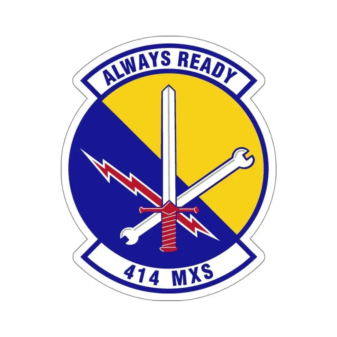 414th Maintenance Squadron (U.S. Air Force) STICKER Vinyl Kiss-Cut Decal 4 Inch White - The Sticker Space