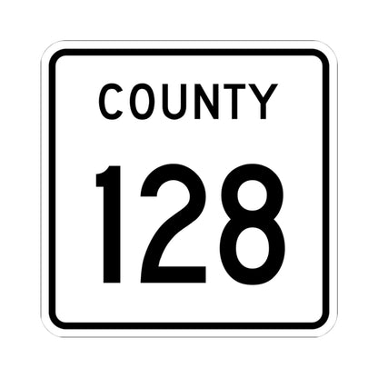 County 128 square (Minnesota) (Road Sign) STICKER Vinyl Kiss-Cut Decal