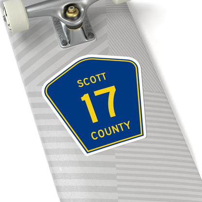 Scott County Route 17 MN (Minnesota) (Road Sign) STICKER Vinyl Kiss-Cut Decal