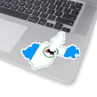 Flag-map of Irkutsk Oblast (Russia) STICKER Vinyl Kiss-Cut Decal