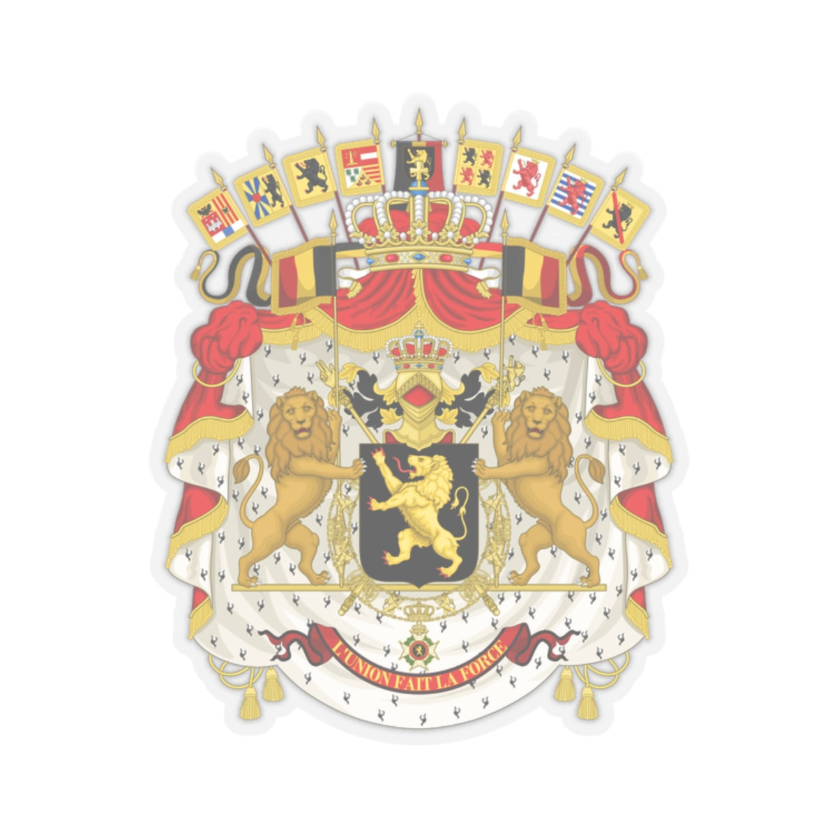 Great coat of arms of Belgium - STICKER Vinyl Kiss-Cut Decal