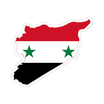 Flag map of Syria 1958-1961 19802024 (Syria) STICKER Vinyl Kiss-Cut Decal