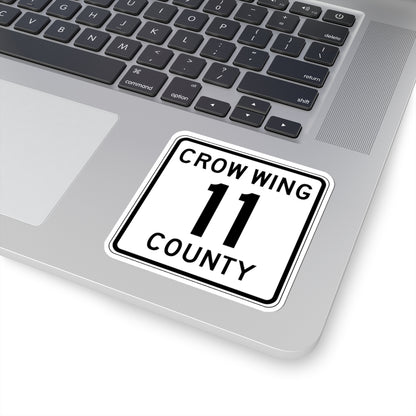 Crow Wing County 11 (Minnesota) (Road Sign) STICKER Vinyl Kiss-Cut Decal