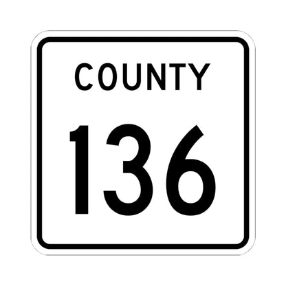 County 136 square (Minnesota) (Road Sign) STICKER Vinyl Kiss-Cut Decal