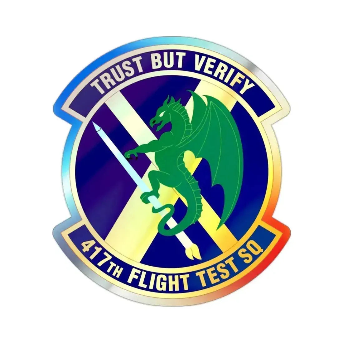 417th Flight Test Squadron (U.S. Air Force) Holographic STICKER Die-Cut Vinyl Decal 2 Inch Holographic - The Sticker Space