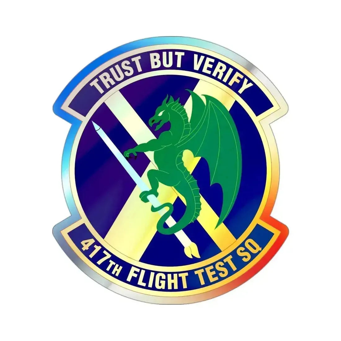 417th Flight Test Squadron (U.S. Air Force) Holographic STICKER Die-Cut Vinyl Decal 3 Inch Holographic - The Sticker Space