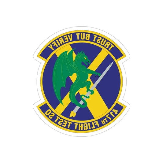 417th Flight Test Squadron (U.S. Air Force) REVERSE PRINT Transparent Die-Cut STICKER 6 Inch Die-Cut Transparent - The Sticker Space