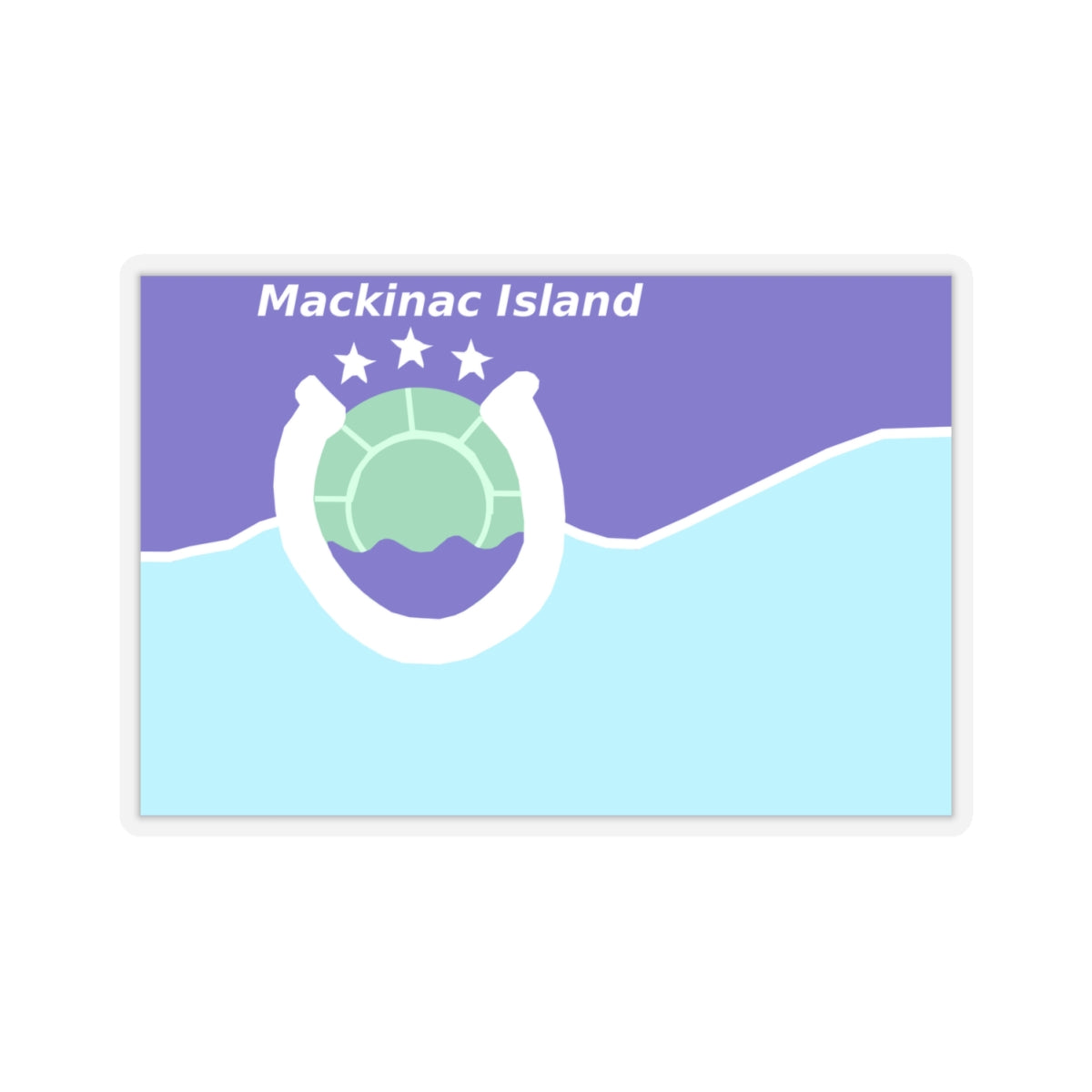 Flag of Mackinac Island, Michigan - STICKER Vinyl Kiss-Cut Decal