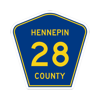 Hennepin County 28 (Minnesota) (Road Sign) STICKER Vinyl Kiss-Cut Decal