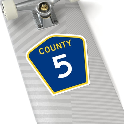 County 5 MN (Minnesota) (Road Sign) STICKER Vinyl Kiss-Cut Decal