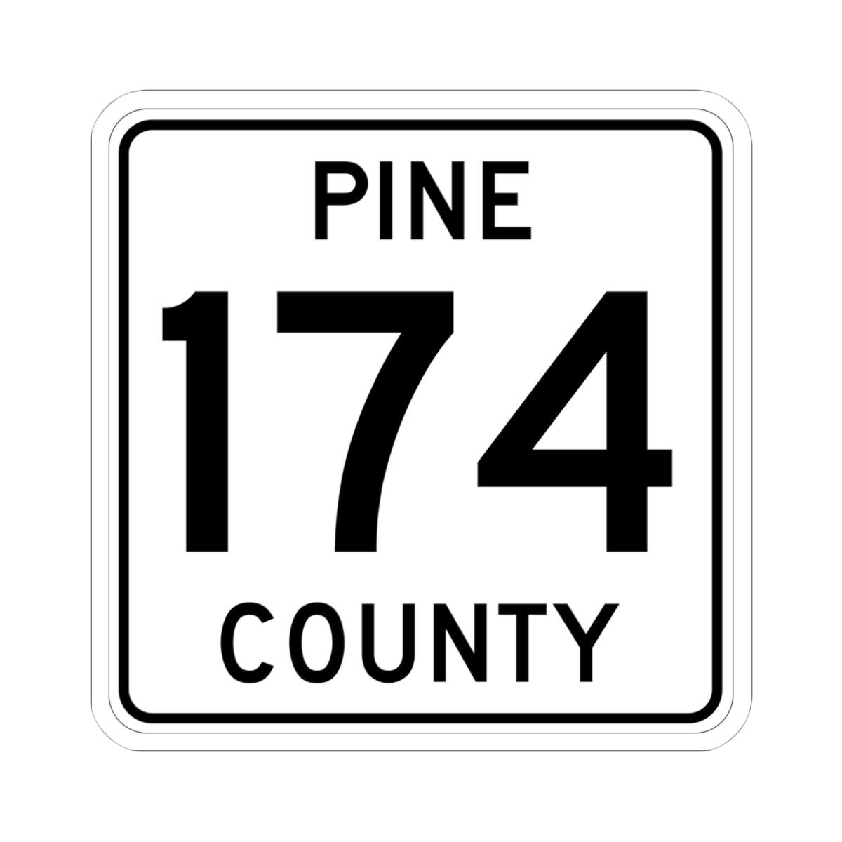 Pine County Route 174 MN (Minnesota) (Road Sign) STICKER Vinyl Kiss-Cut Decal