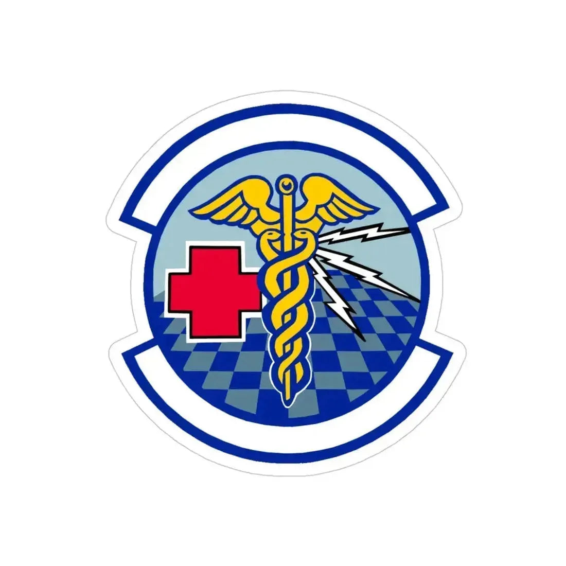 419 Medical Squadron AFRC (U.S. Air Force) REVERSE PRINT Transparent Die-Cut STICKER 4 Inch Die-Cut Transparent - The Sticker Space