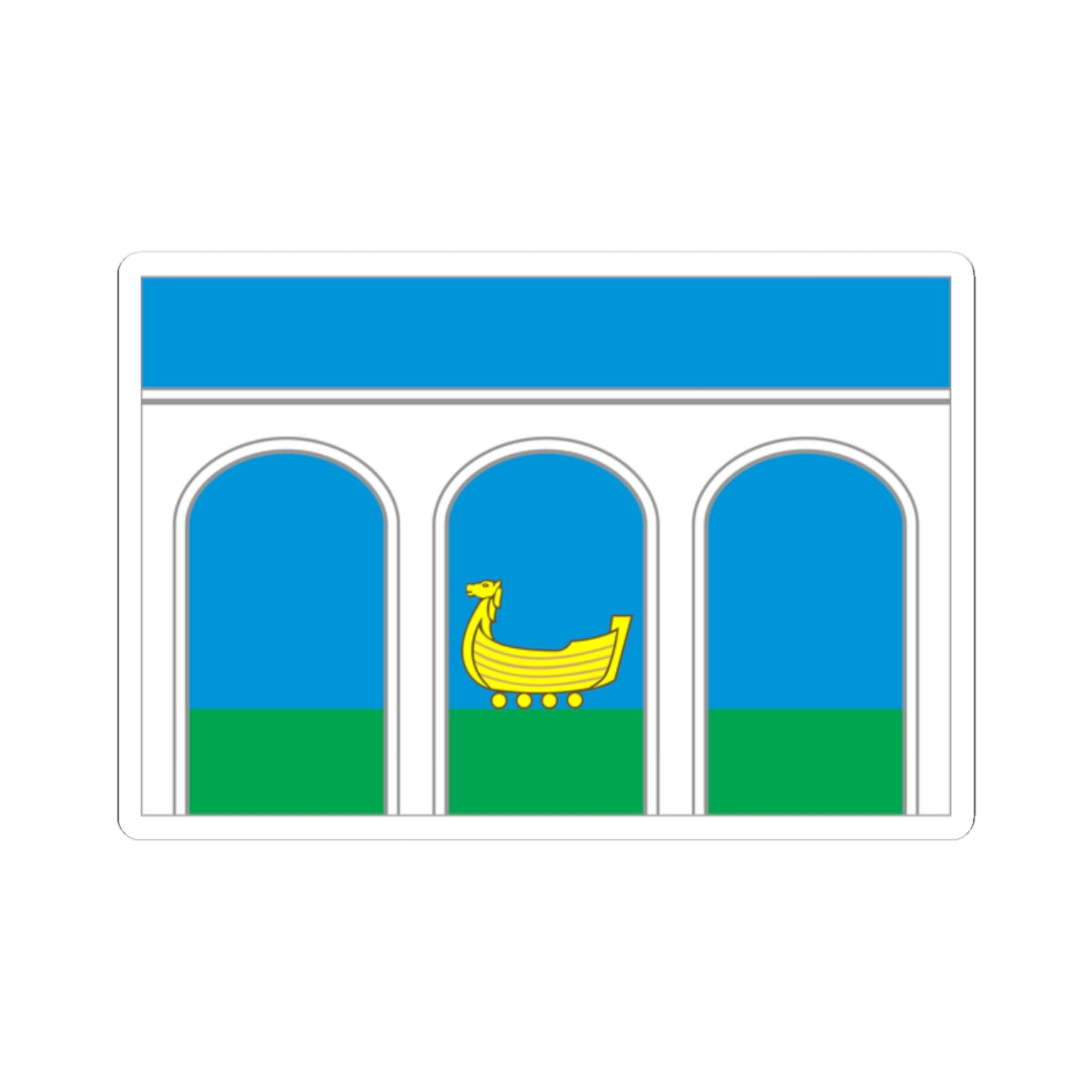 Flag of Mytishchi City Moscow Oblast (Russia) STICKER Vinyl Kiss-Cut Decal