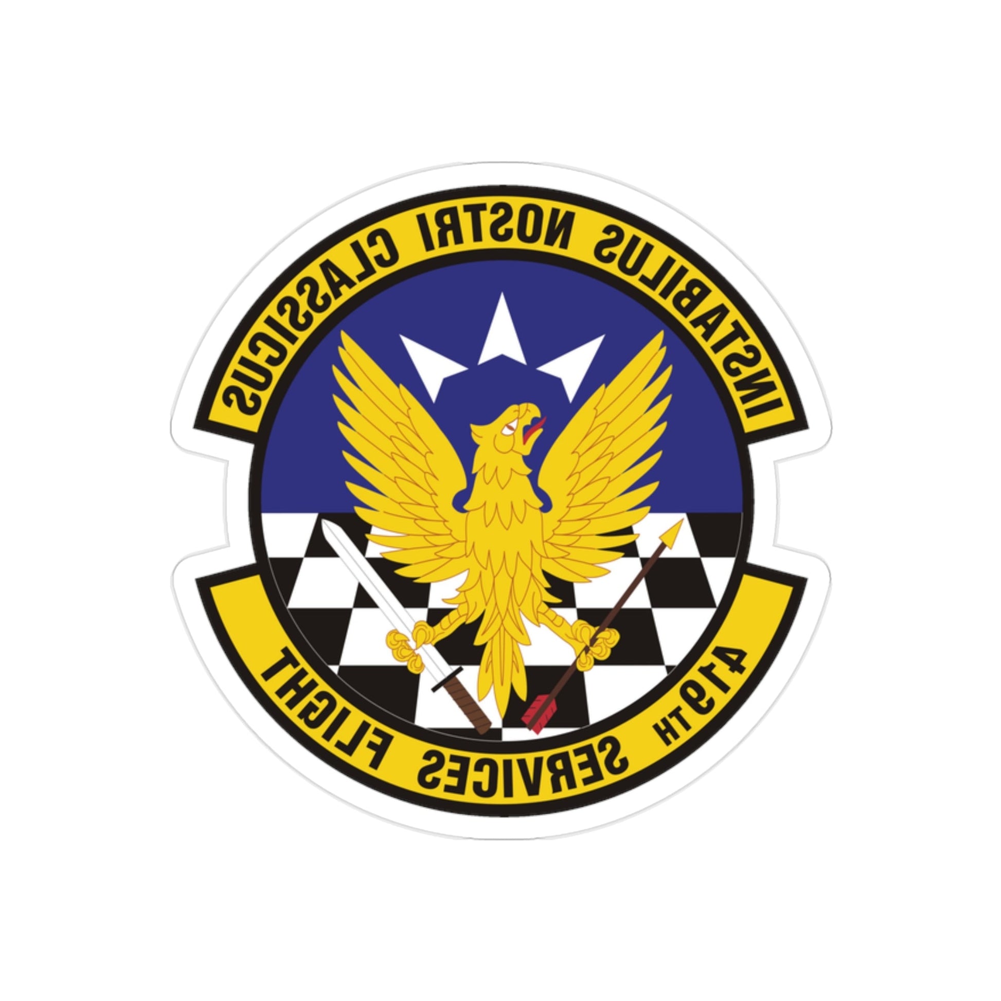 419th Services Flight (U.S. Air Force) REVERSE PRINT Transparent STICKER-2" × 2"-The Sticker Space