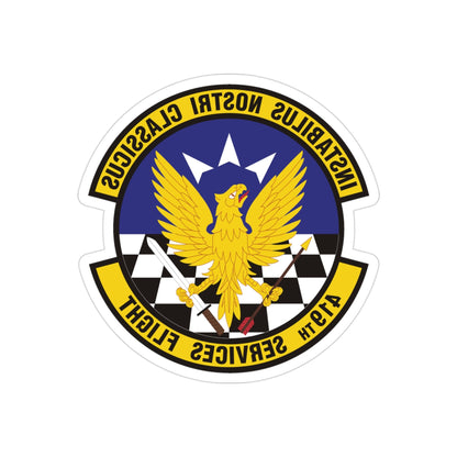 419th Services Flight (U.S. Air Force) REVERSE PRINT Transparent STICKER-3" × 3"-The Sticker Space