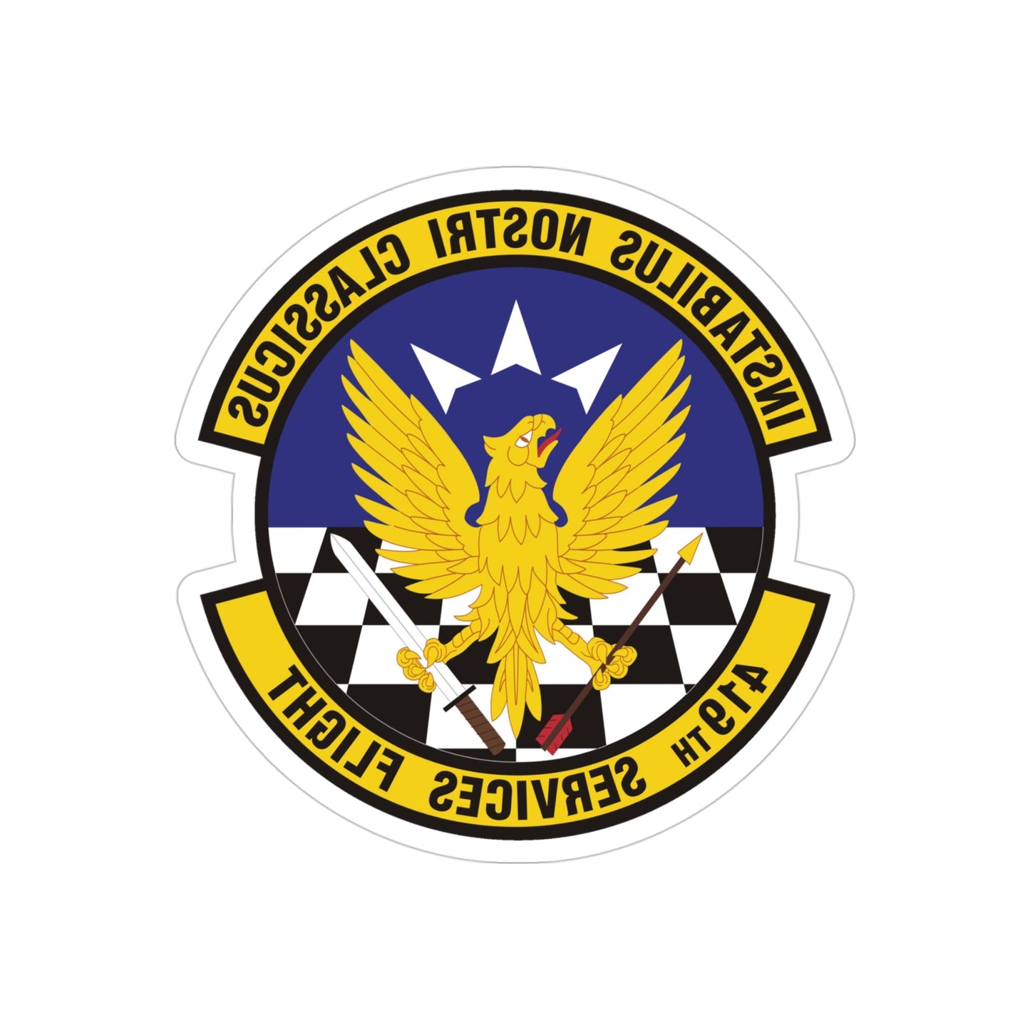 419th Services Flight (U.S. Air Force) REVERSE PRINT Transparent STICKER-4" × 4"-The Sticker Space