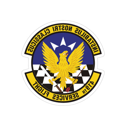 419th Services Flight (U.S. Air Force) REVERSE PRINT Transparent STICKER-5" × 5"-The Sticker Space