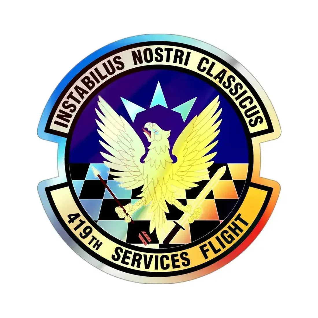 419th Services Flight (U.S. Air Force) Holographic STICKER Die-Cut Vinyl Decal 3 Inch Holographic - The Sticker Space
