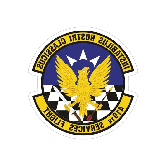419th Services Flight (U.S. Air Force) REVERSE PRINT Transparent Die-Cut STICKER 6 Inch Die-Cut Transparent - The Sticker Space