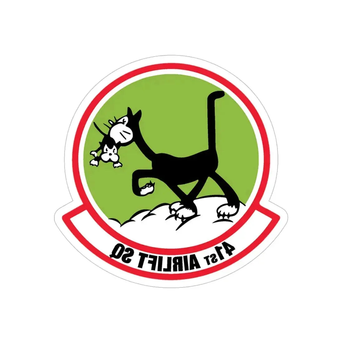 41st Airlift Sq v2 (U.S. Air Force) REVERSE PRINT Transparent Die-Cut STICKER - The Sticker Space