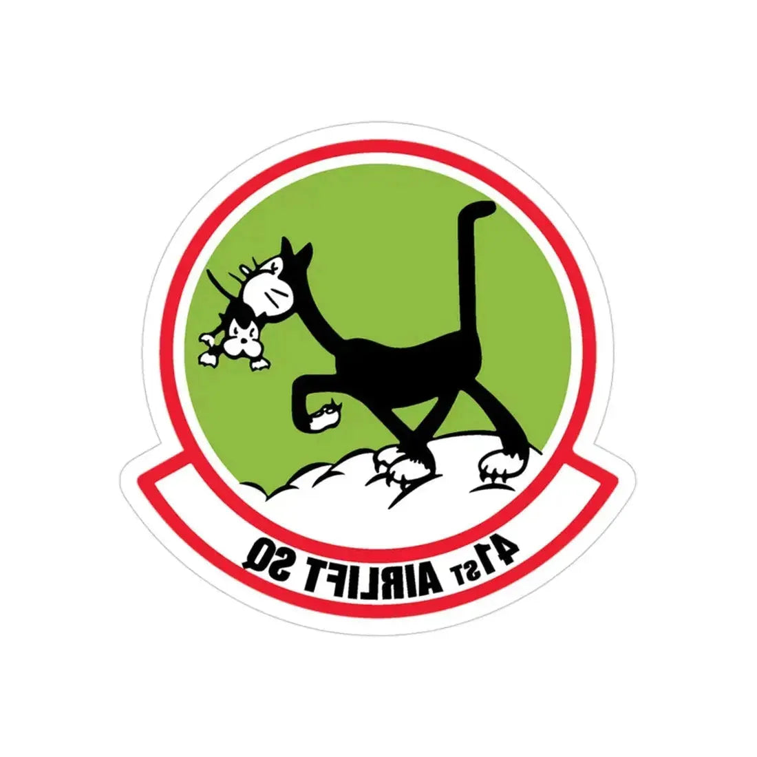 41st Airlift Sq v2 (U.S. Air Force) REVERSE PRINT Transparent Die-Cut STICKER - The Sticker Space