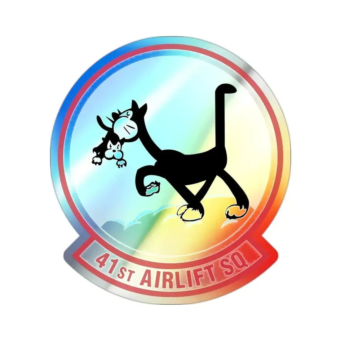 41st Airlift Squadron (U.S. Air Force) Holographic STICKER Die-Cut Vinyl Decal 2 Inch Holographic - The Sticker Space