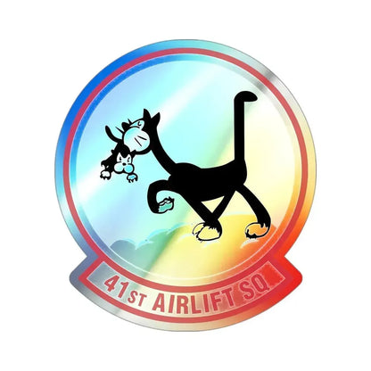 41st Airlift Squadron (U.S. Air Force) Holographic STICKER Die-Cut Vinyl Decal 3 Inch Holographic - The Sticker Space