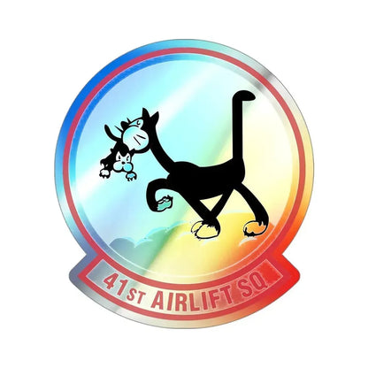 41st Airlift Squadron (U.S. Air Force) Holographic STICKER Die-Cut Vinyl Decal 4 Inch Holographic - The Sticker Space