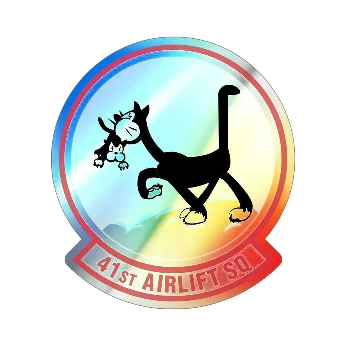 41st Airlift Squadron (U.S. Air Force) Holographic STICKER Die-Cut Vinyl Decal 5 Inch Holographic - The Sticker Space