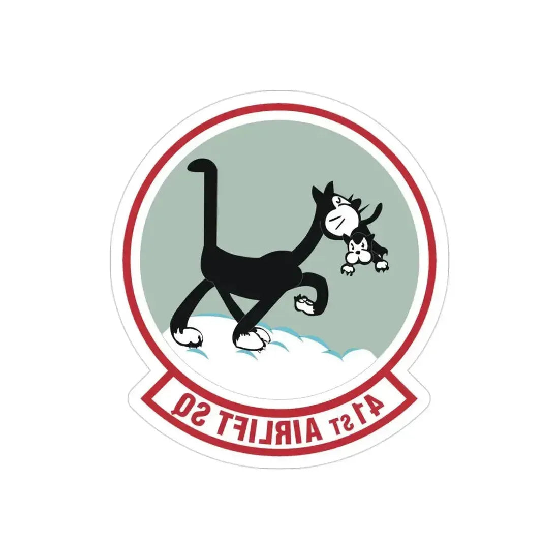 41st Airlift Squadron (U.S. Air Force) REVERSE PRINT Transparent Die-Cut STICKER 3 Inch Die-Cut Transparent - The Sticker Space