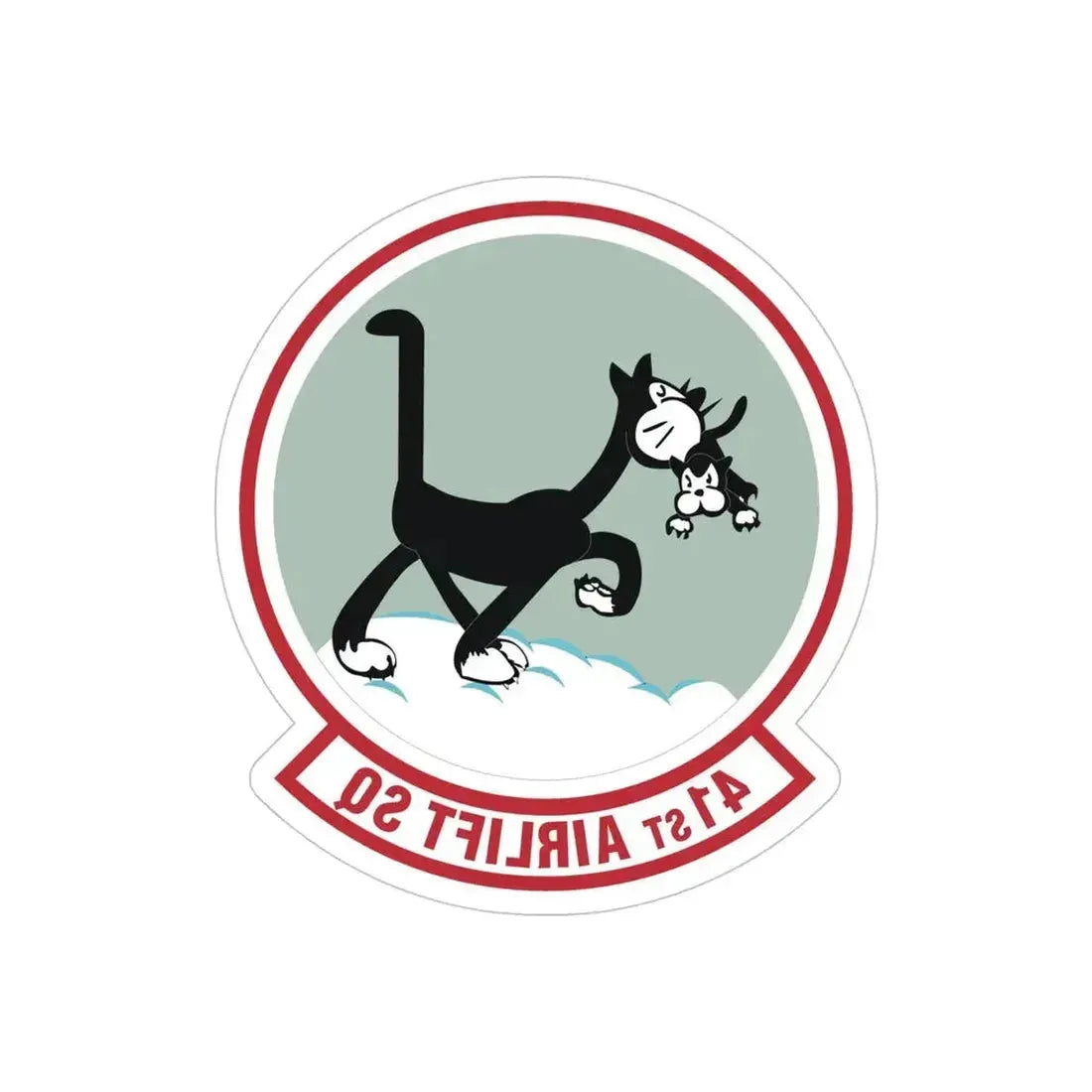 41st Airlift Squadron (U.S. Air Force) REVERSE PRINT Transparent Die-Cut STICKER 5 Inch Die-Cut Transparent - The Sticker Space