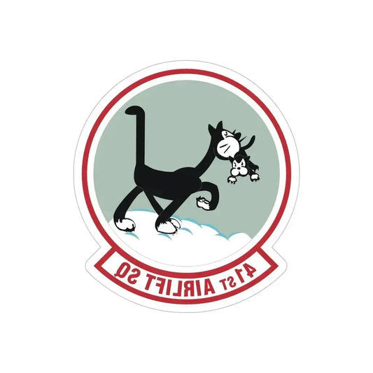 41st Airlift Squadron (U.S. Air Force) REVERSE PRINT Transparent Die-Cut STICKER 6 Inch Die-Cut Transparent - The Sticker Space