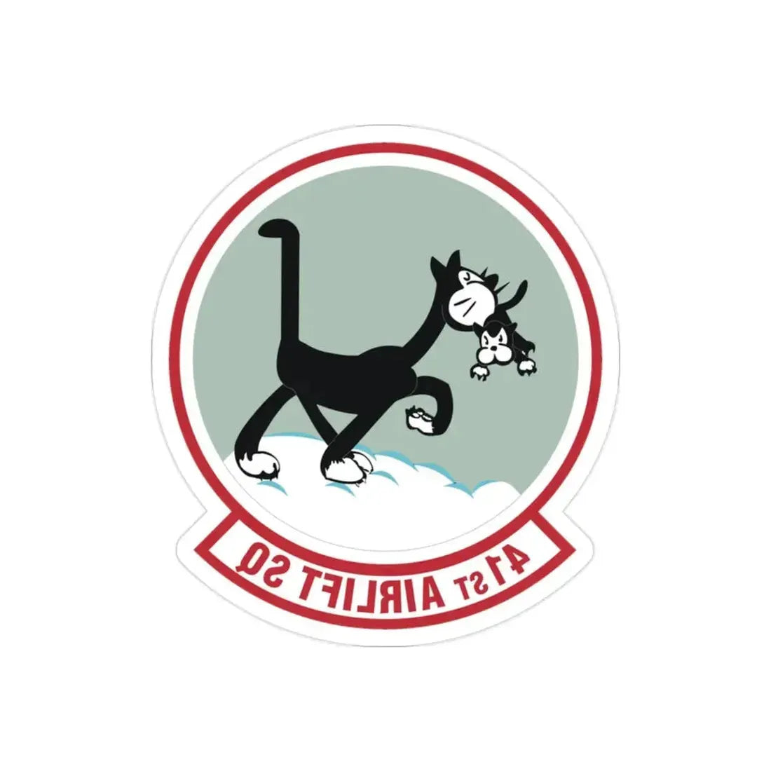 41st Airlift Squadron (U.S. Air Force) REVERSE PRINT Transparent Die-Cut STICKER - The Sticker Space