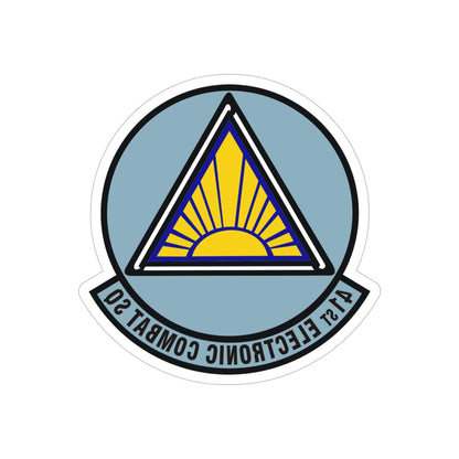 41st Electronic Combat Squadron (U.S. Air Force) REVERSE PRINT Transparent STICKER-5" × 5"-The Sticker Space