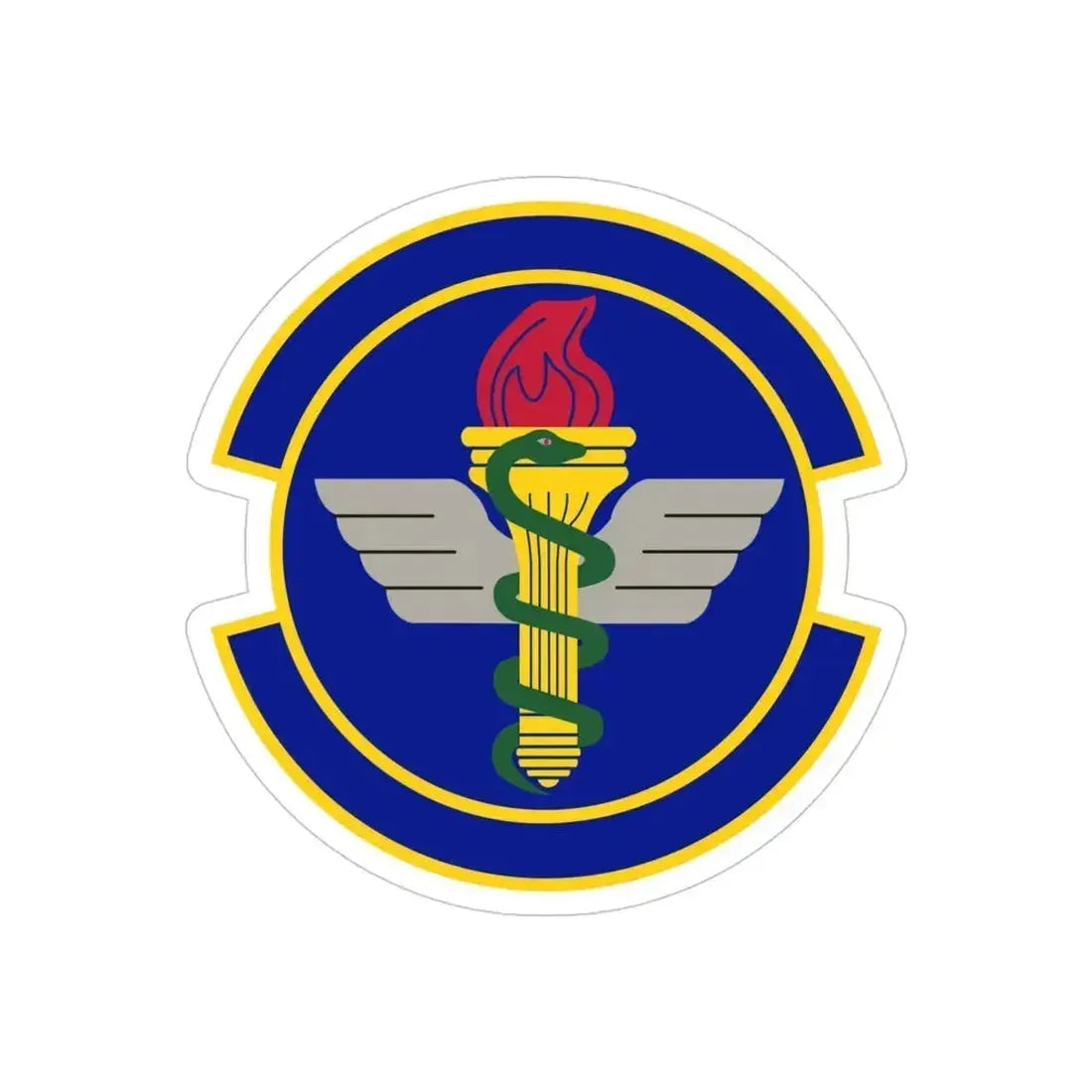 42 Operational Medical Readiness Squadron AETC (U.S. Air Force) REVERSE PRINT Transparent Die-Cut STICKER 4 Inch Die-Cut Transparent - The Sticker Space